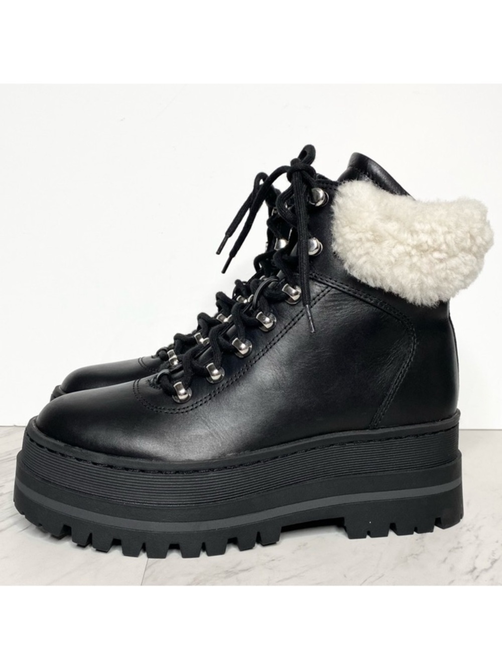 New! Marc Fisher Pierson Platform Lug Sole Lace Up Bootie 6 1/2 M